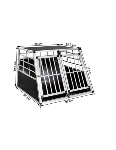 Cage de transport pour chien double avec cloison amovible