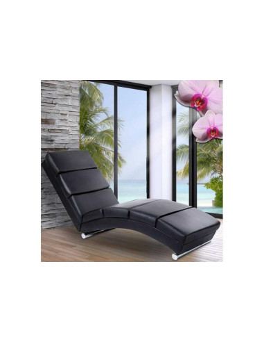 Chaise longue de relaxation fauteuil de salon noir design