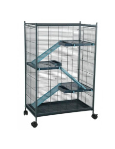 Cage rongeur 4 niveaux cage pour Furets écureuils Chinchillas cage rat cage  rongeur blanche - Ciel & terre