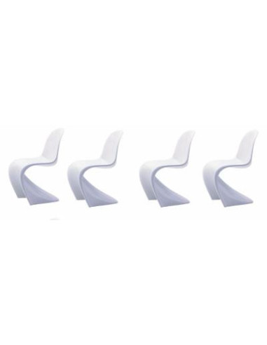 Lot de 4 Chaises blanches Ultra design INT/EXT cielterre-commerce