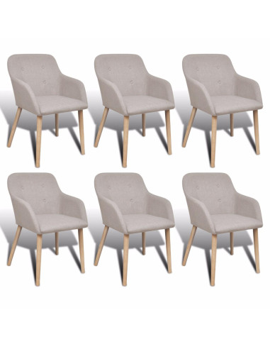Lot de 6 chaises scandinave chaise salle à manger en tissu