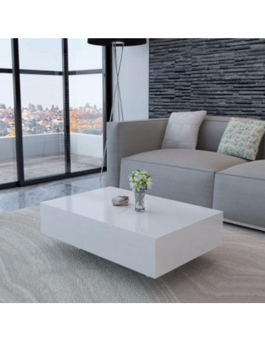 Table basse moderne blanc brillant table de salon design