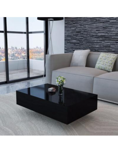 Table basse moderne noir brillant table de salon design