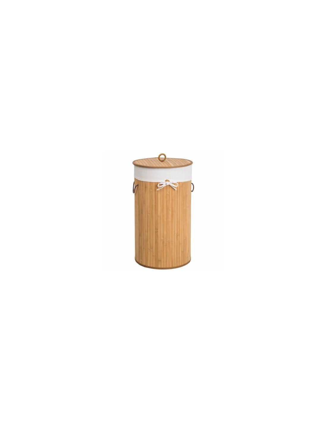 Panier à linge ronde en bambou corbeille à linge sale - Ciel & terre