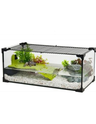 Aquaterrarium noir 50 cm équipé aquarium tortue d'eau cielterre-commerce