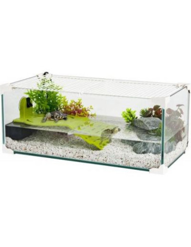 Aquaterrarium blanc 60 cm équipé aquarium tortue d'eau cielterre-commerce