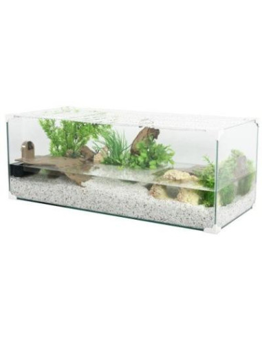 Aquaterrarium blanc 100 cm équipé aquarium tortue d'eau cielterre-commerce