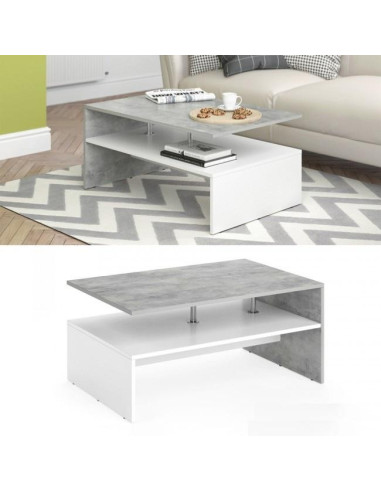 Table basse gris béton et blanc table basse rectangulaire