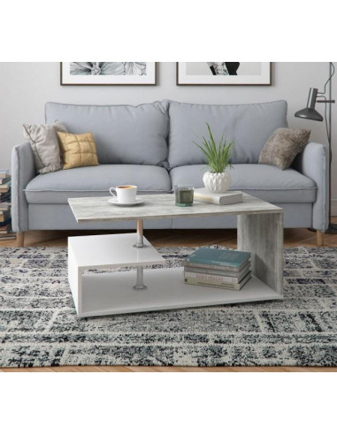 Table basse gris béton et blanc table basse design salon