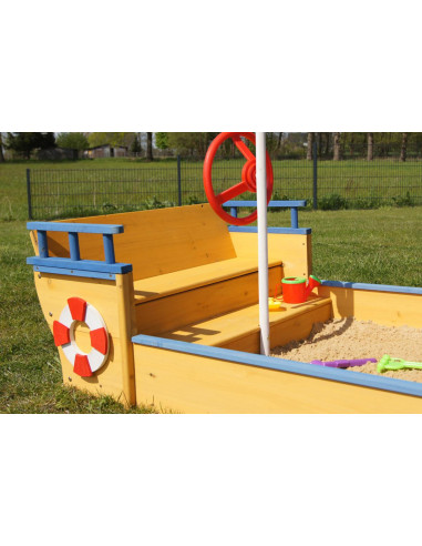 Bac à sable forme bateau bac sable enfant jouet extérieur - Ciel & terre