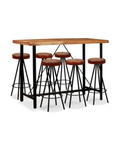Ensemble de bar table avec 6 tabourets table de bar haute