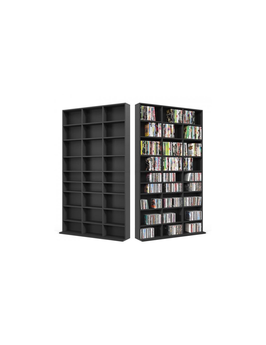 Meuble rangement CD DVD colonne tour CD 180 cm blanc - Ciel & terre