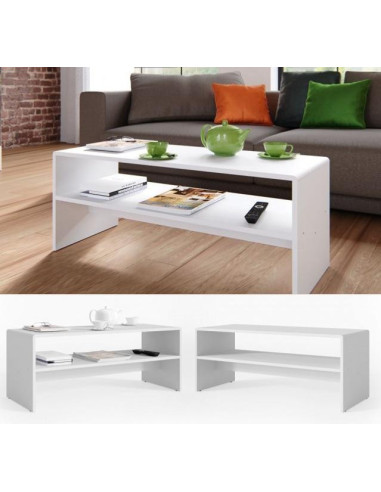 Table basse blanche table salon table rectangulaire