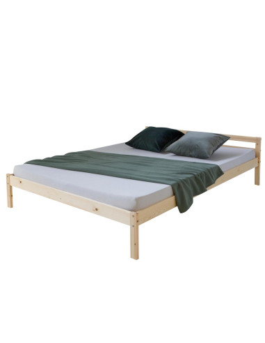 Lit bois de pin 140x200 cm sommier cadre de lit moderne