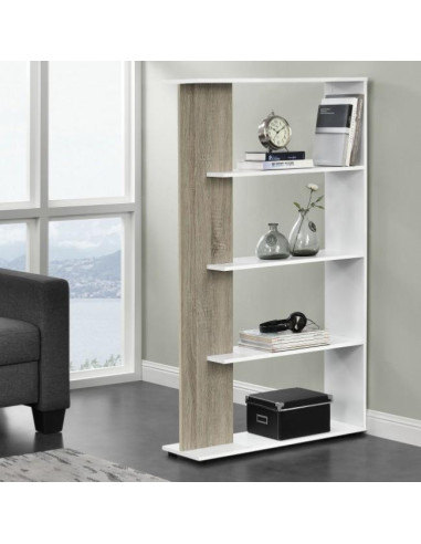 Bibliothèque blanc meuble rangement séparateur de pièce