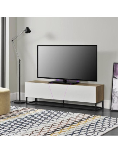 Meuble TV industriel chêne LED cielterre-commerce