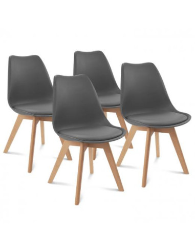 Lot 4 chaises grises scandinave chaise salle à manger