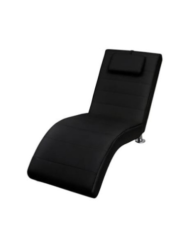 Chaise longue relaxation noir pied design fauteuil salon