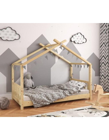 Lit montessori naturel pour enfant 80x160 cm lit maison