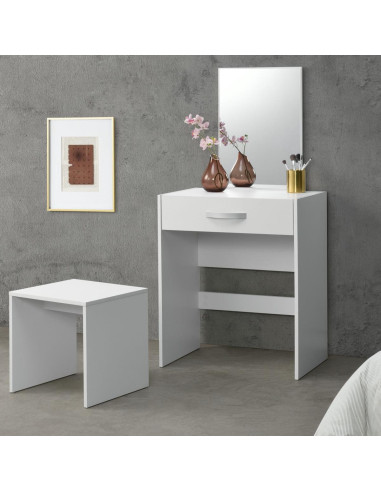  Coiffeuse table maquillage + tabouret blanc cielterre-commerce