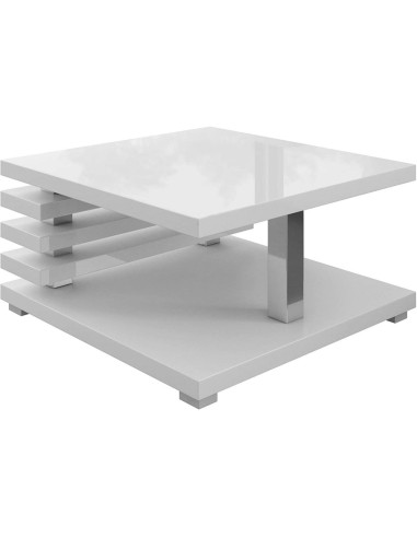 Table basse blanche brillante table basse design 60x60 cm