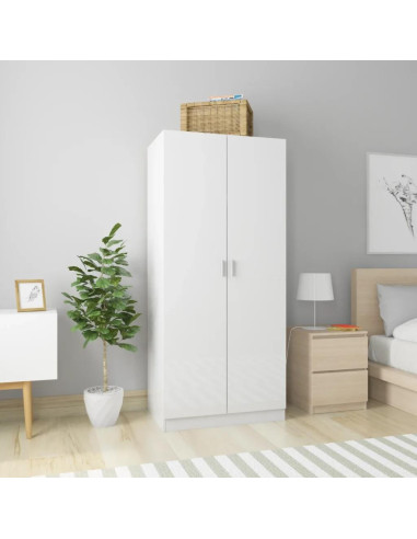 Armoire blanche armoire avec étagère et penderie chambre