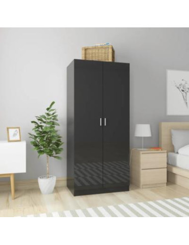 Armoire noir armoire avec étagère et penderie chambre