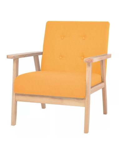 Fauteuil moderne tissu jaune fauteuil de salon nordique
