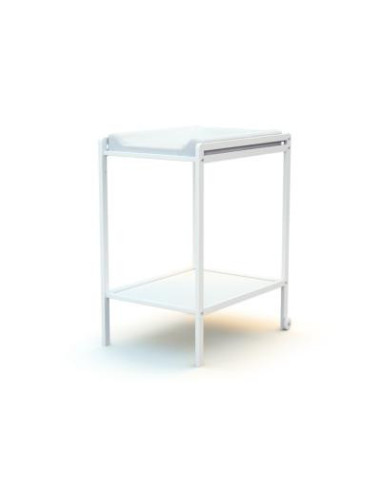 Table langer mobile hêtre blanc massif plan à langer