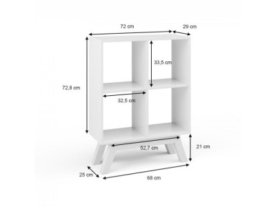 Etagère 4 cases pieds assortis meuble rangement biblio - Ciel & terre