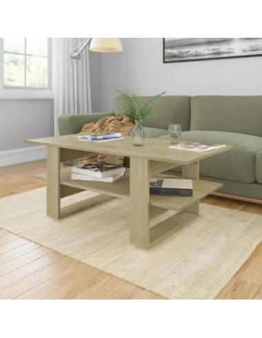 Table basse moderne chêne table basse avec étagère salon