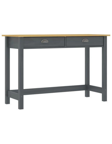 Console pin massif grise console 2 tiroirs console grise