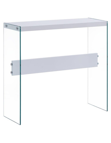 Console épurée verre trempé blanc console 82 cm design