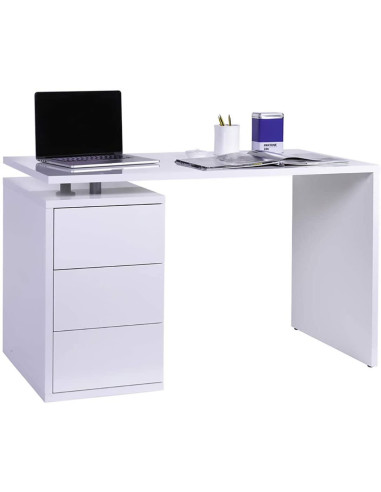 Bureau design blanc brillant FSC bureau avec rangement