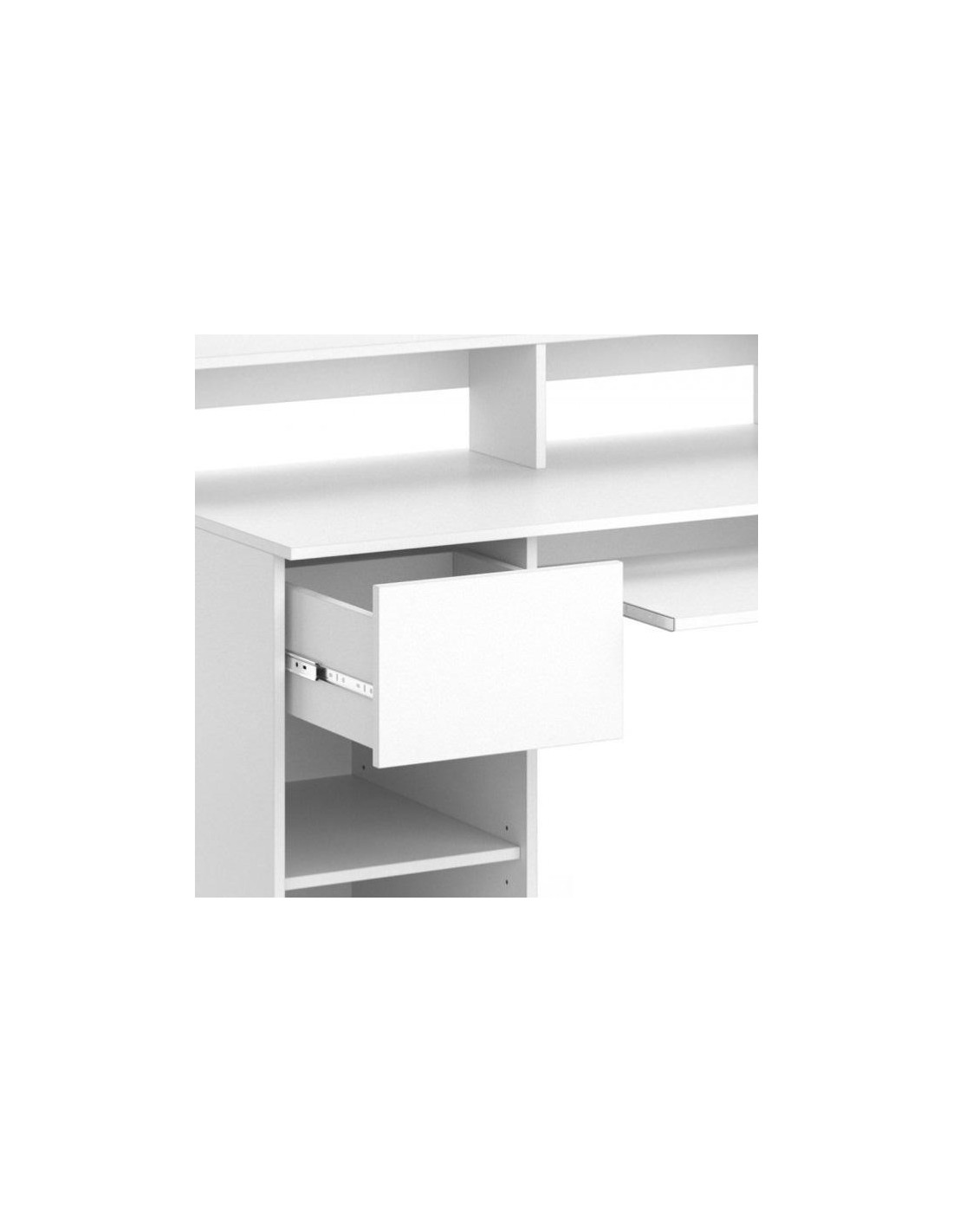 Bureau blanc élégant avec tiroir et rangement Nora 120x65 - 320,00 -  Bureaux