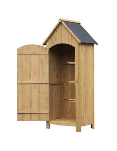 DREAMADE Remise à outils d'armoire de jardin avec étagère en sapin