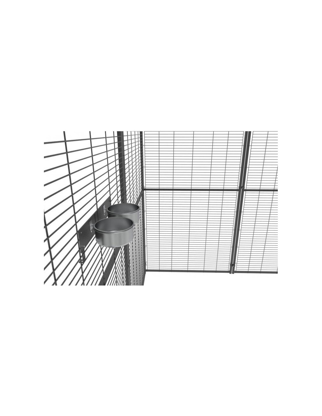 Volière panoramique 2x2x2 m toit maille cage perroquet volière