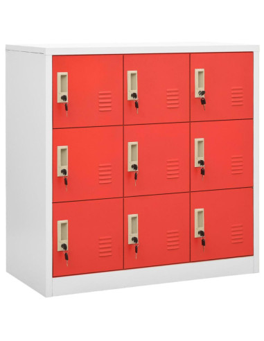 Casier vestiaire armoire en acier 9 compartiments rouge cielterre-commerce