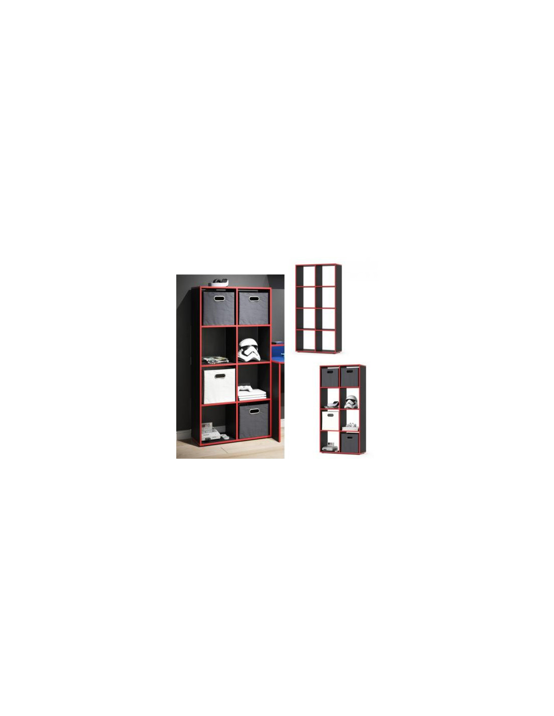 Meuble étagères escalier noir rouge gaming étagère gaming - Ciel & terre
