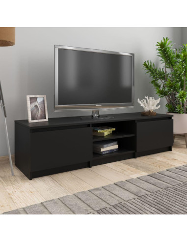 Meuble TV noir meuble télévision avec rangement placard