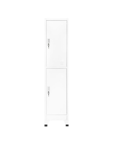 Casier vestiaire armoire en acier x2 blanc professionnel