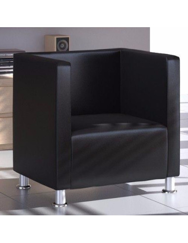 Fauteuil design noir en similicuir fauteuil salon design Noir