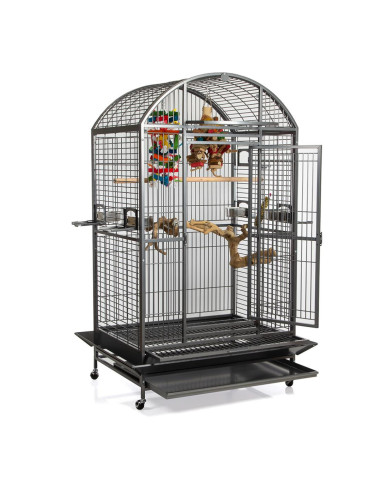 Cage perroquet Zeus cage ara cage cacatoes cage gris gabon Platinum (Gris clair - blanc)