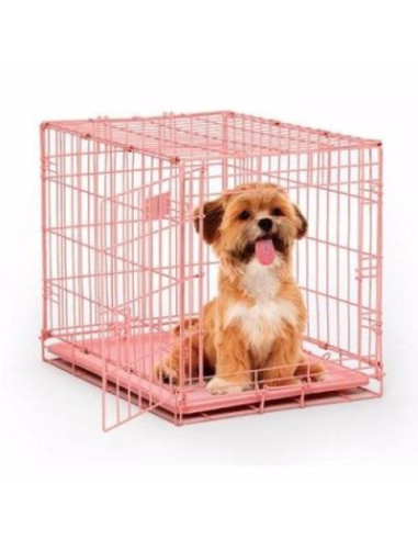  Cage chien en métal rose cage chat avec bac (4 tailles) Taille M