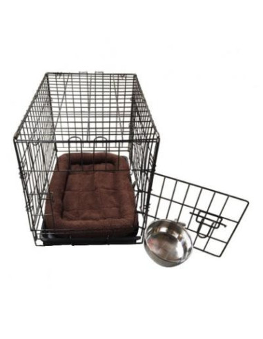 Cage complète avec bac + coussin chocolat + bol inox (6 tailles) cieltere-commerce Taille 3