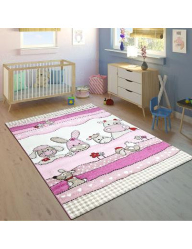 Tapis chambre enfant rose ferme (3 tailles) tapis enfant Taille 3