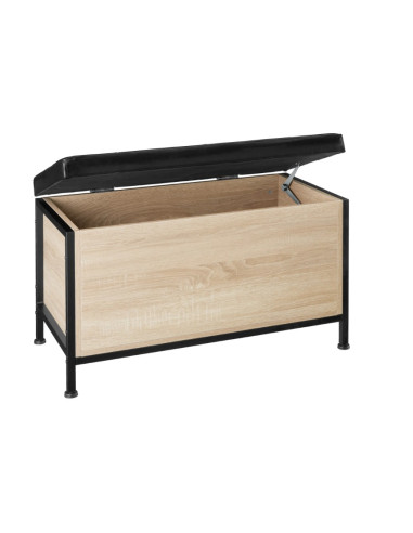 Coffre de rangement industriel coffre en bois malle en bois coffre bois clair avec assise confortable