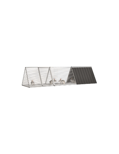 Clapier lapin en métal galvanisé anthracite Taille 2 Cage lapin avec enclos Parc rongeur acier