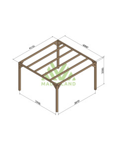 Pergola en sapin 230x230 cm autoportante Pergola blanche