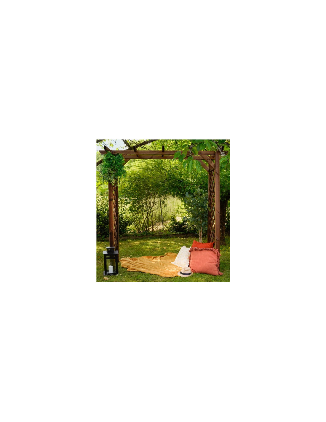 Découvrez la Pergola de jardin en bois décorative Arcade avec jardinières.  Cette arche de jardin en bo…